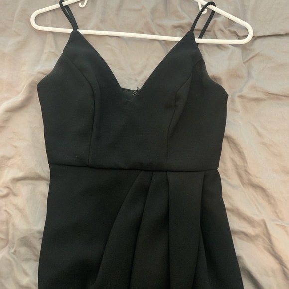 Black bridesmaid/special occasion wrap style dress, size 2 - Picture 2 of 6